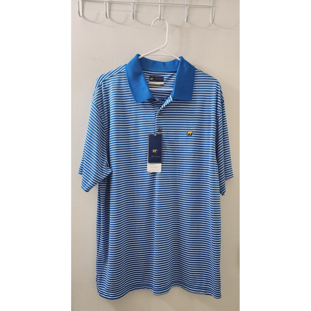 Jack Nicklaus Mens XL StayDri Golf Polo Shirt Electric Blue Lemonade JNKS90D2OF